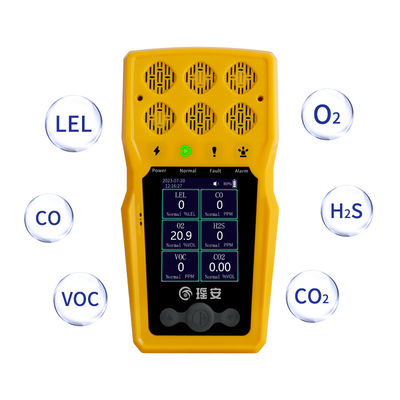 휴대용 다중 가스 탐지기 CH4 Co O2 H2S VOC CO2 가스 탐지기
