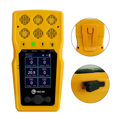 휴대용 멀티 가스 분석기 6 In 1 EX CO2 CO2 O2 NO2 H2S VOC NH3 6 펌프가 있는 가스 탐지기