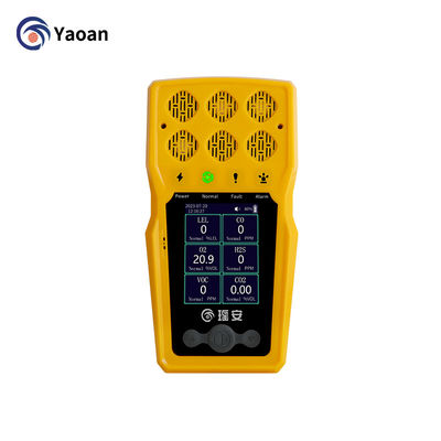 CE ATEX 6 in 1 휴대용 가스 탐지기 CO CO2 H2S CL2 NH3 CH4 NO2 H2 다중 가스 탐지기